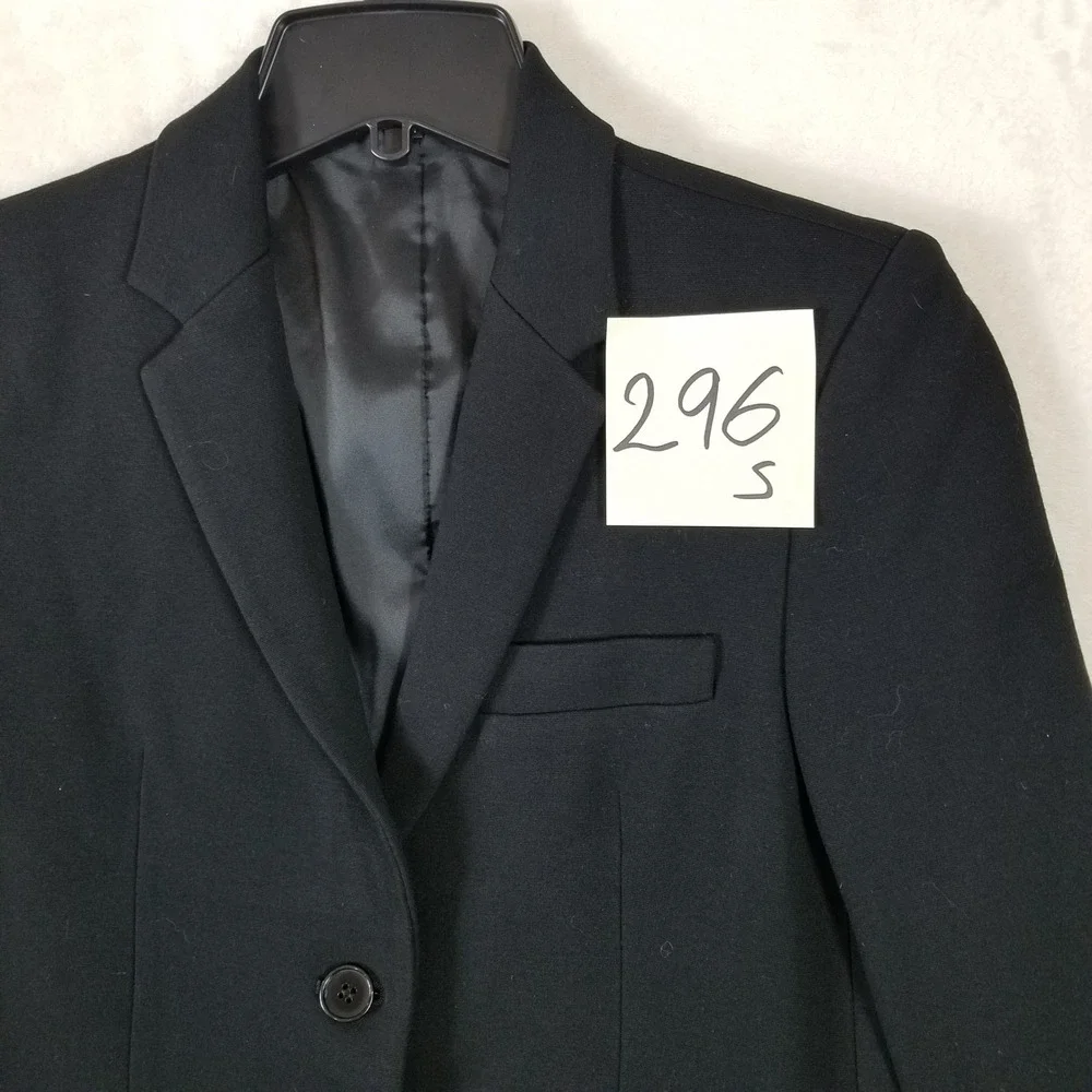 Theory Women Black Viscose Blend Two Button Tailored Blazer Jacket Sz 4 A0126110